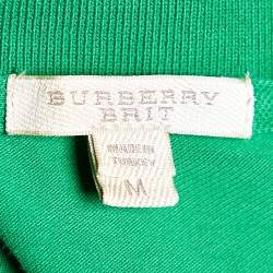 Pre Owned Burberry Brit Green Cotton Knit Polo T-Shirt M