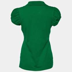 Pre Owned Burberry Brit Green Cotton Knit Polo T-Shirt M