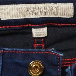 Pre Owned Burberry Brit Blue Stretch Denim Flared Jeans S Waist 26"