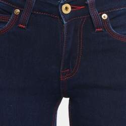 Pre Owned Burberry Brit Blue Stretch Denim Flared Jeans S Waist 26"