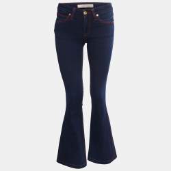 Burberry Brit Blue Stretch Denim Flared Jeans S Waist 26