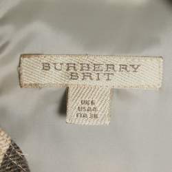 Pre Owned Burberry Brit Beige Nova Check Wool Fleece Midi Dress S