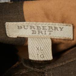 Pre Owned Burberry Brit Brown Nova Check Patterned Cotton Shirt XL