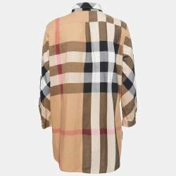 Pre Owned Burberry Brit Brown Nova Check Patterned Cotton Shirt XL