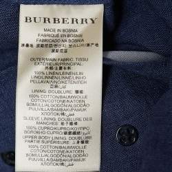Pre Owned Burberry Brit Blue Linen Short Trench Coat M