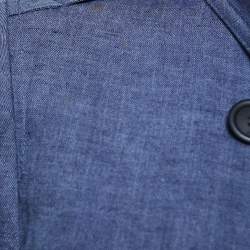 Pre Owned Burberry Brit Blue Linen Short Trench Coat M