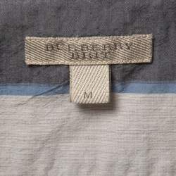 Burberry Brit Grey & Blue Checked Cotton Button Front Shirt M