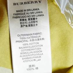 Pre Owned Burberry Brit Grey and Yellow Novacheck Cotton Ruched Placket Detail Shirt XS