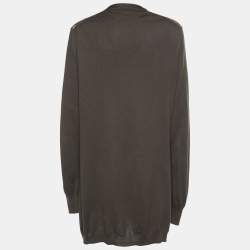 Pre Owned Burberry Brit Olive Green Cotton Knit Button Front Cardigan XL