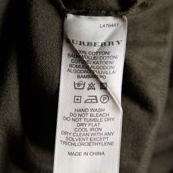 Pre Owned Burberry Brit Olive Green Cotton Knit Button Front Cardigan XL