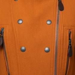 Burberry Brit Amber Orange Wool Biker Jacket S