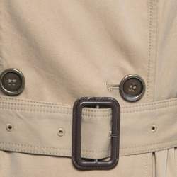 Pre Owned Burberry Brit Beige Gabardine Sleeveless Belted Trench Coat S