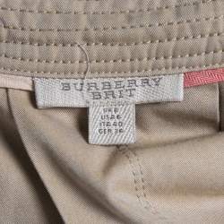 Pre Owned Burberry Brit Beige Gabardine Sleeveless Belted Trench Coat S