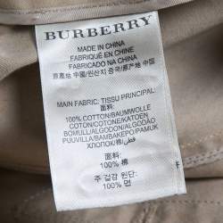 Pre Owned Burberry Brit Beige Gabardine Sleeveless Belted Trench Coat S