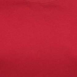 Pre Owned Burberry Brit Red Stretch Cotton Nova Check Trim Round Neck T-Shirt M