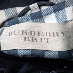 Pre Owned Burberry Brit Black Wool Toggle Duffle Coat M