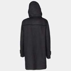 Pre Owned Burberry Brit Black Wool Toggle Duffle Coat M
