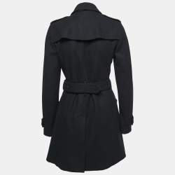 Pre Owned Burberry Brit Black Wool Belted Trench Coat S