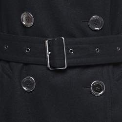 Pre Owned Burberry Brit Black Wool Belted Trench Coat S