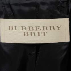Pre Owned Burberry Brit Black Wool Belted Trench Coat S