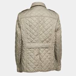 Pre Owned Burberry Brit Beige Synthetic Diamond Quilted Jacket L