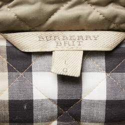 Pre Owned Burberry Brit Beige Synthetic Diamond Quilted Jacket L