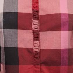 Pre Owned Burberry Brit Red Checked Cotton Button Front Shirt S