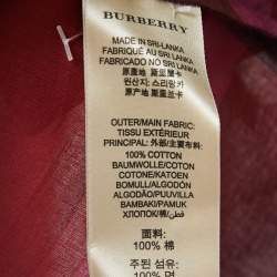 Pre Owned Burberry Brit Red Checked Cotton Button Front Shirt S