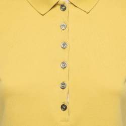 Pre Owned Burberry Brit Yellow Cotton Knit Polo T-Shirt M
