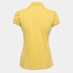 Pre Owned Burberry Brit Yellow Cotton Knit Polo T-Shirt M