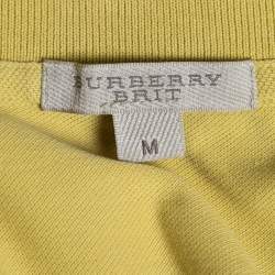 Pre Owned Burberry Brit Yellow Cotton Knit Polo T-Shirt M