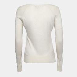 Pre Owned Burberry Brit Off White Cashmere and Cotton Sweater S