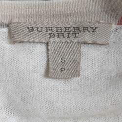 Pre Owned Burberry Brit Off White Cashmere and Cotton Sweater S