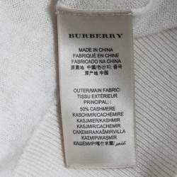 Pre Owned Burberry Brit Off White Cashmere and Cotton Sweater S