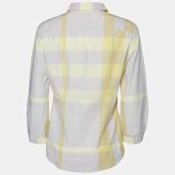 مملوكة مسبقًا Burberry Brit Yellow Checkered Cotton Button Front Shirt M