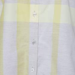 مملوكة مسبقًا Burberry Brit Yellow Checkered Cotton Button Front Shirt M
