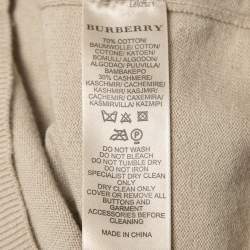 Pre Owned Burberry Brit Beige Cotton & Cashmere Buttoned Cardigan M