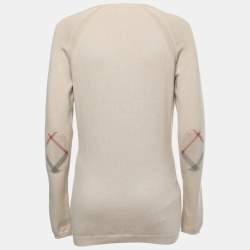 Pre Owned Burberry Brit Beige Cotton & Cashmere Buttoned Cardigan M