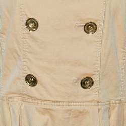 Pre Owned Burberry Brit Beige Cotton Knit Double Breasted Mini Dress M