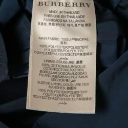 Pre Owned Burberry Brit Navy Blue Double-Breasted Belted Trenchcoat L