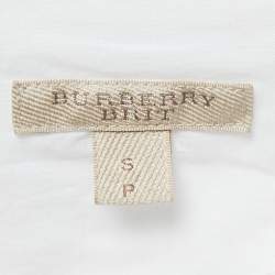 مملوكة مسبقًا Burberry Brit White/Beige Exploded Check Print Cotton Half Sleeve Shirt S 