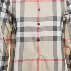 Burberry Brit Beige/Metallic Nova Check Print Cotton Shirt S