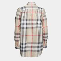 Burberry Brit Beige Nova Check Cotton Tunic Shirt XS Burberry