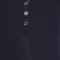 Pre Owned Burberry Brit Navy Blue Cotton Pique T-Shirt L