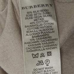 Burberry Brit Beige Nova Check Silk & Cotton Knit Sweater XS