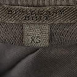 Burberry Brit Beige Nova Check Silk & Cotton Knit Sweater XS