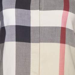 Pre Owned Burberry Brit Beige Nova Checked Cotton Button Front Shirt XS