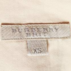 Pre Owned Burberry Brit Beige Nova Checked Cotton Button Front Shirt XS