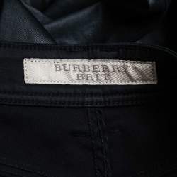 Pre Owned Burberry Brit Black Coated Cotton Low Rise Skinny Jeans S Waist 26"