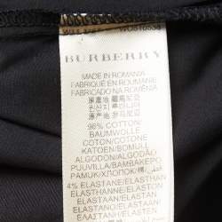 Pre Owned Burberry Brit Black Cotton Button Front Shirt XS